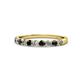 1 - Clara 2.70 mm Black and White Diamond 10 Stone Wedding Band 