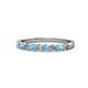 1 - Clara 2.70 mm Blue Topaz and Diamond 10 Stone Wedding Band 