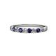 1 - Clara 2.70 mm Blue Sapphire and Diamond 10 Stone Wedding Band 
