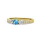 1 - Ayaka Blue Topaz and Diamond Three Stone Engagement Ring 