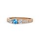 1 - Ayaka Blue Topaz and Diamond Three Stone Engagement Ring 