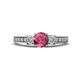 1 - Valene Pink Tourmaline and Diamond Three Stone Engagement Ring 