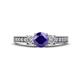 1 - Valene Iolite and Diamond Three Stone Engagement Ring 