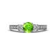 1 - Valene Peridot and Diamond Three Stone Engagement Ring 