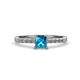 1 - Fenice Blue and White Diamond Bridal Set Ring 
