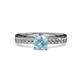 1 - Inez Aquamarine and Diamond Euro Shank Bridal Set Ring 