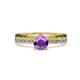 1 - Inez Amethyst and Diamond Euro Shank Bridal Set Ring 