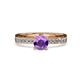 1 - Inez Amethyst and Diamond Euro Shank Bridal Set Ring 