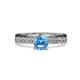 1 - Inez Blue Topaz and Diamond Euro Shank Bridal Set Ring 