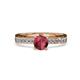 1 - Inez Rhodolite Garnet and Diamond Euro Shank Bridal Set Ring 