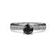 1 - Inez Black and White Diamond Euro Shank Bridal Set Ring 