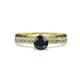 1 - Inez Black and White Diamond Euro Shank Bridal Set Ring 