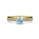 1 - Inez Aquamarine and Diamond Euro Shank Bridal Set Ring 