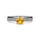 1 - Inez Citrine and Diamond Euro Shank Bridal Set Ring 