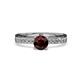 1 - Inez Red Garnet and Diamond Euro Shank Bridal Set Ring 