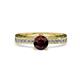 1 - Inez Red Garnet and Diamond Euro Shank Bridal Set Ring 