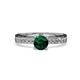 1 - Inez Emerald and Diamond Euro Shank Bridal Set Ring 