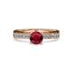 1 - Inez Ruby and Diamond Euro Shank Bridal Set Ring 