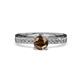 1 - Inez Smoky Quartz and Diamond Euro Shank Bridal Set Ring 