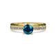 1 - Inez Blue and White Diamond Euro Shank Bridal Set Ring 