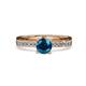 1 - Inez Blue and White Diamond Euro Shank Bridal Set Ring 