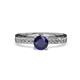 1 - Inez Blue Sapphire and Diamond Euro Shank Bridal Set Ring 
