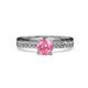 1 - Inez Pink Tourmaline and Diamond Euro Shank Bridal Set Ring 