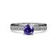 1 - Inez Iolite and Diamond Euro Shank Bridal Set Ring 