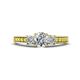 1 - Valene Diamond Three Stone with Side Yellow Sapphire Ring 