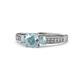 1 - Dzeni Aquamarine Three Stone with Side Diamond Ring 