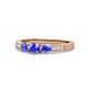 1 - Ayaka Tanzanite Three Stone with Side Diamond Ring 