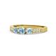 1 - Ayaka Aquamarine Three Stone with Side Diamond Ring 