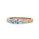 1 - Ayaka Aquamarine Three Stone with Side Diamond Ring 