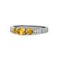 1 - Ayaka Citrine Three Stone with Side Diamond Ring 
