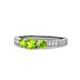 1 - Ayaka Peridot Three Stone with Side Diamond Ring 