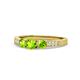 1 - Ayaka Peridot Three Stone with Side Diamond Ring 