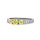 1 - Ayaka Yellow Sapphire Three Stone with Side Diamond Ring 