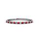 1 - Iskra 1.50 mm Round Red Garnet and Diamond 18 Stone Wedding Band 
