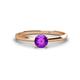 1 - Solus Round Amethyst Solitaire Engagement Ring  