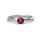 1 - Solus Round Rhodolite Garnet Solitaire Engagement Ring  
