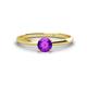 1 - Solus Round Amethyst Solitaire Engagement Ring  