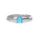 1 - Solus Round Blue Topaz Solitaire Engagement Ring  