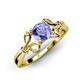 4 - Trissie Tanzanite Floral Solitaire Engagement Ring 