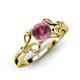 4 - Trissie Rhodolite Garnet Floral Solitaire Engagement Ring 