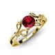 4 - Trissie Ruby Floral Solitaire Engagement Ring 