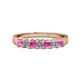1 - Evia 3.00 mm Pink Sapphire and Diamond Wedding Band 