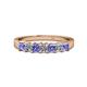 1 - Evia 3.00 mm Tanzanite and Diamond Wedding Band 