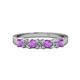 1 - Evia 3.00 mm Amethyst and Diamond Wedding Band 