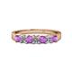 1 - Evia 3.00 mm Amethyst and Diamond Wedding Band 