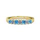 1 - Evia 3.00 mm Blue Topaz and Diamond Wedding Band 